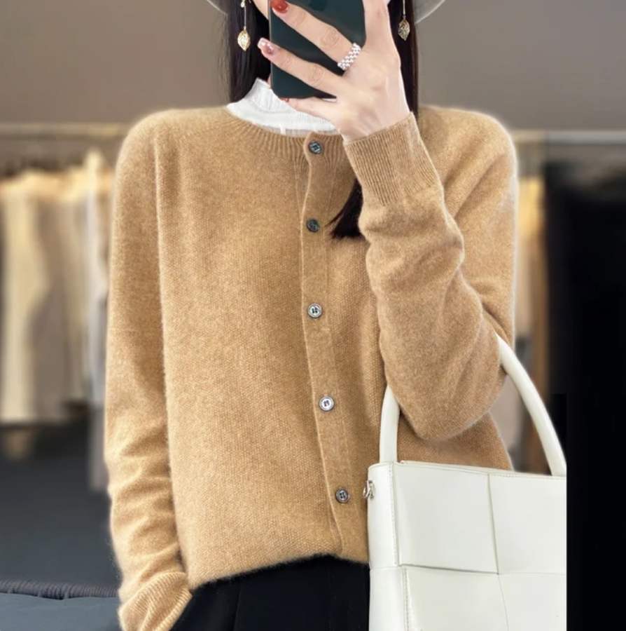 Eleanor | Women's Round Neck Button Down Cardigan