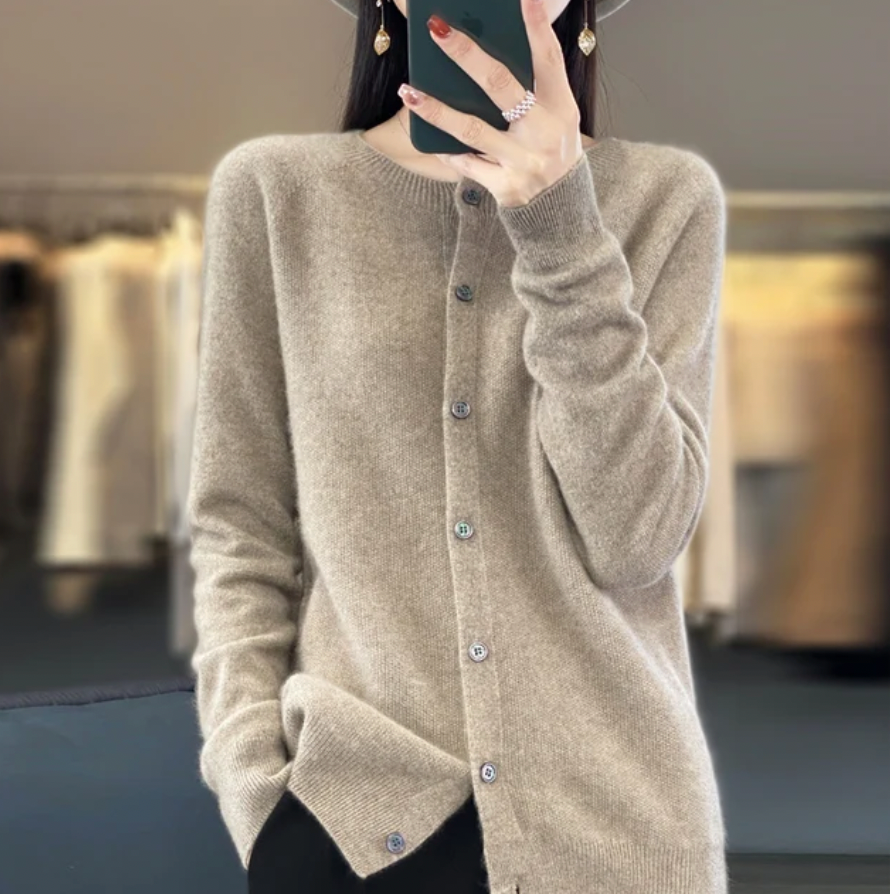 Eleanor | Women's Round Neck Button Down Cardigan