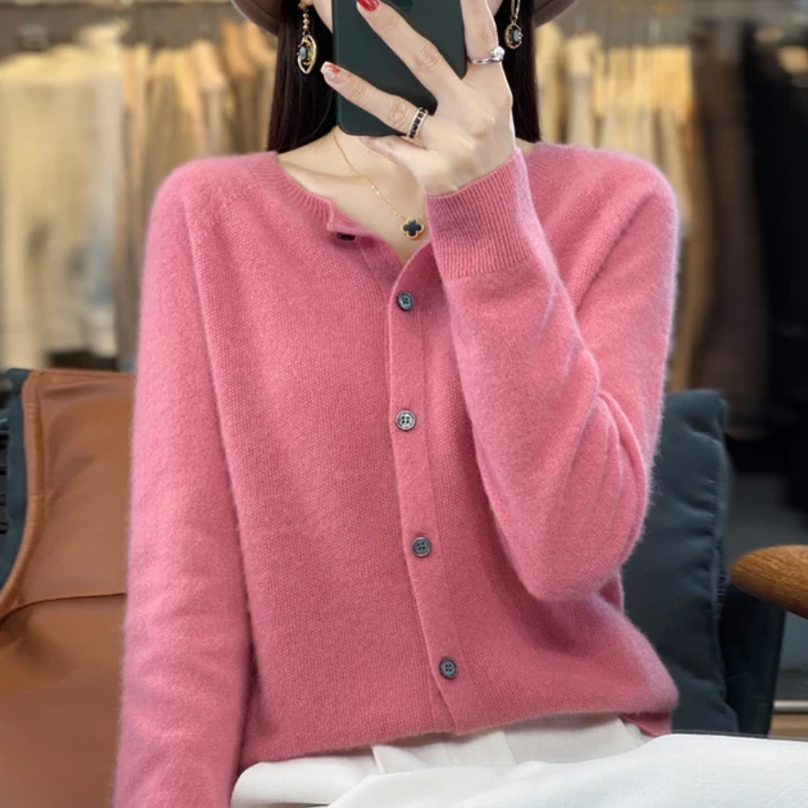 Eleanor | Women's Round Neck Button Down Cardigan