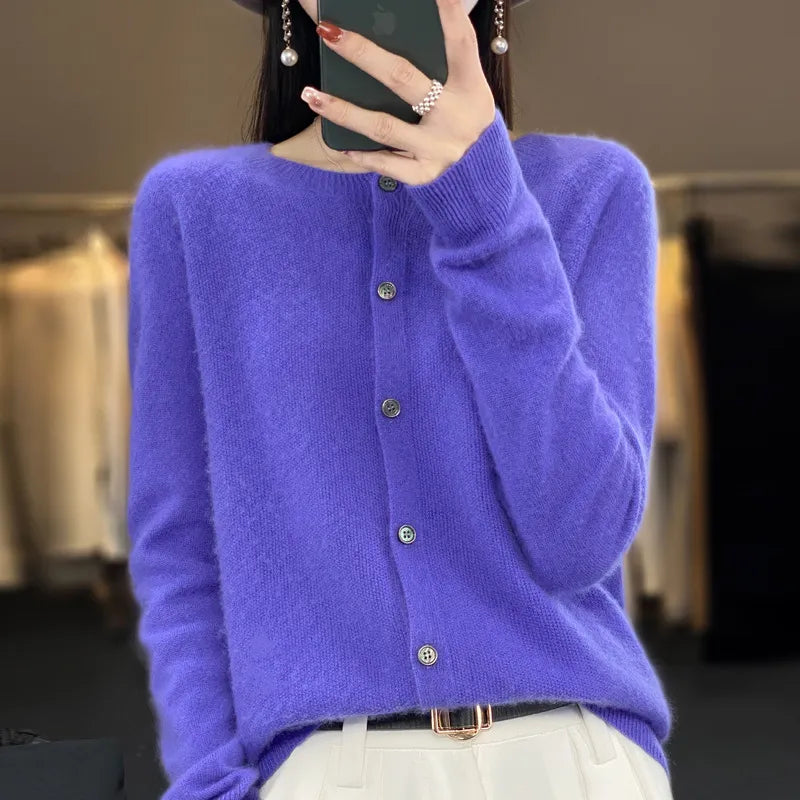 Eleanor | Women's Round Neck Button Down Cardigan