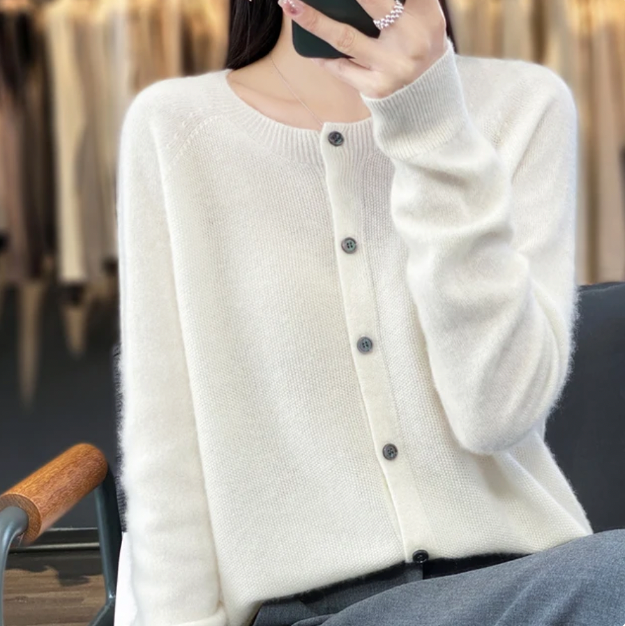 Eleanor | Women's Round Neck Button Down Cardigan