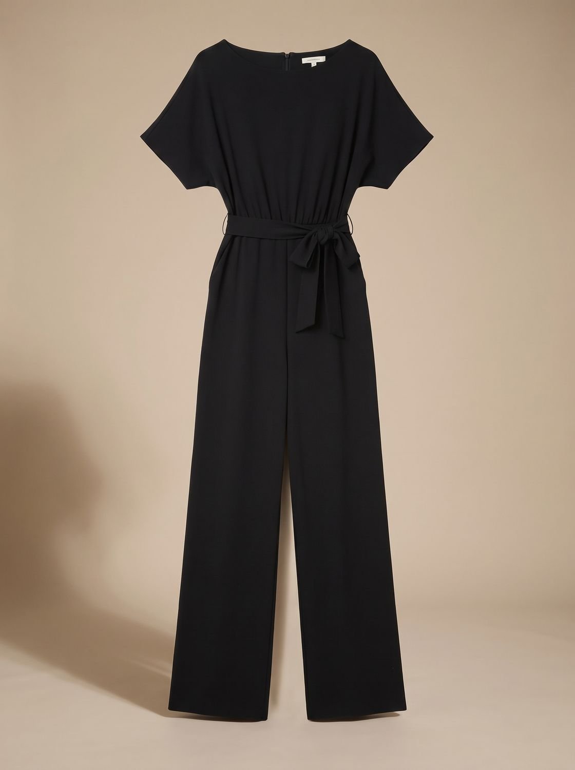 Eleanor | Women's Tie-Belt Wide-Leg Short-Sleeve Jumpsuit