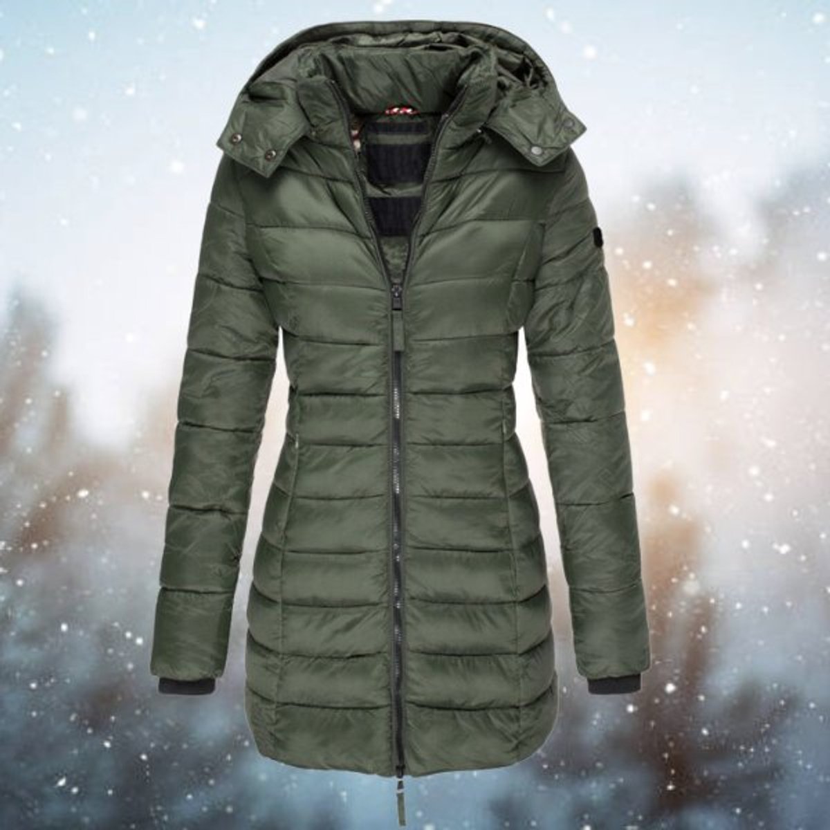 Eliana | Women's Puffer Coat with Hood and Zipper