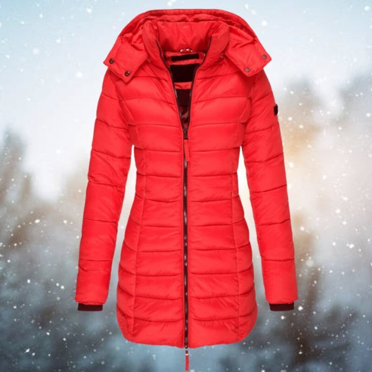 Eliana | Women's Puffer Coat with Hood and Zipper
