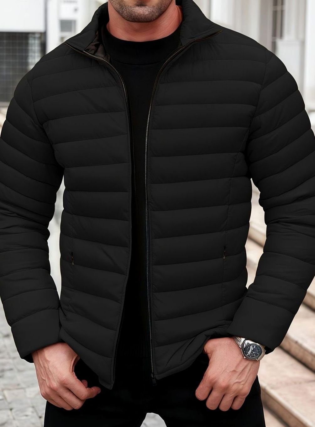 Elijah | Men's Lightweight Quilted Zip-Up Puffer Jacket