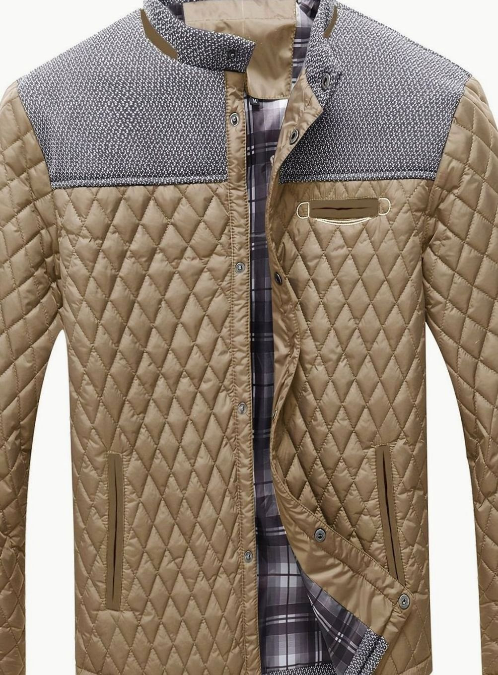 Elijah | Men's Quilted Stand-Collar Lightweight Zip Jacket