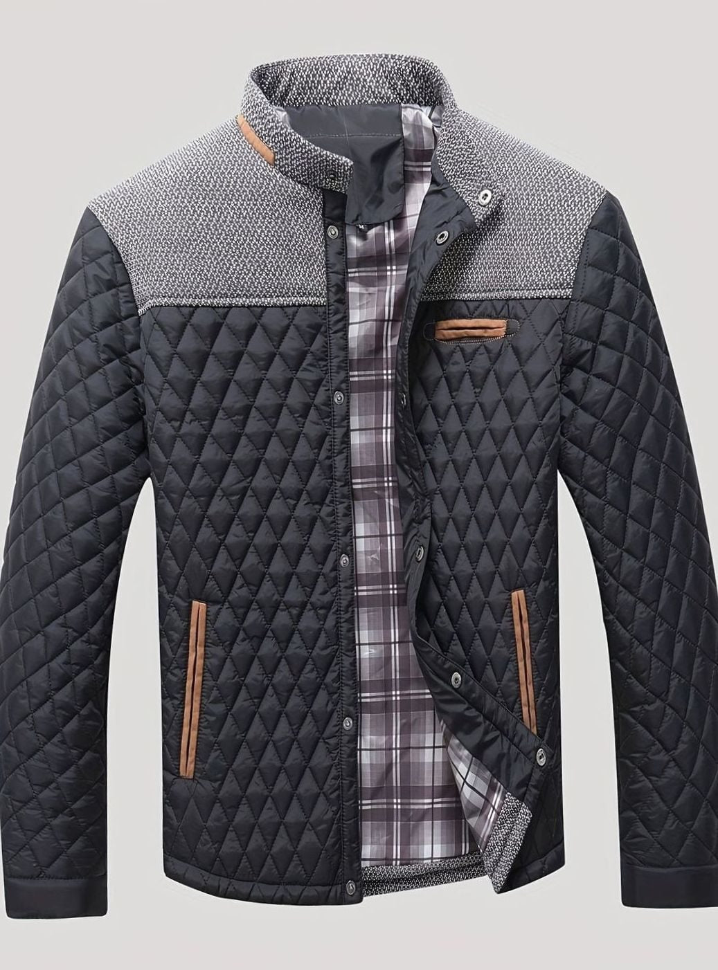 Elijah | Men's Quilted Stand-Collar Lightweight Zip Jacket