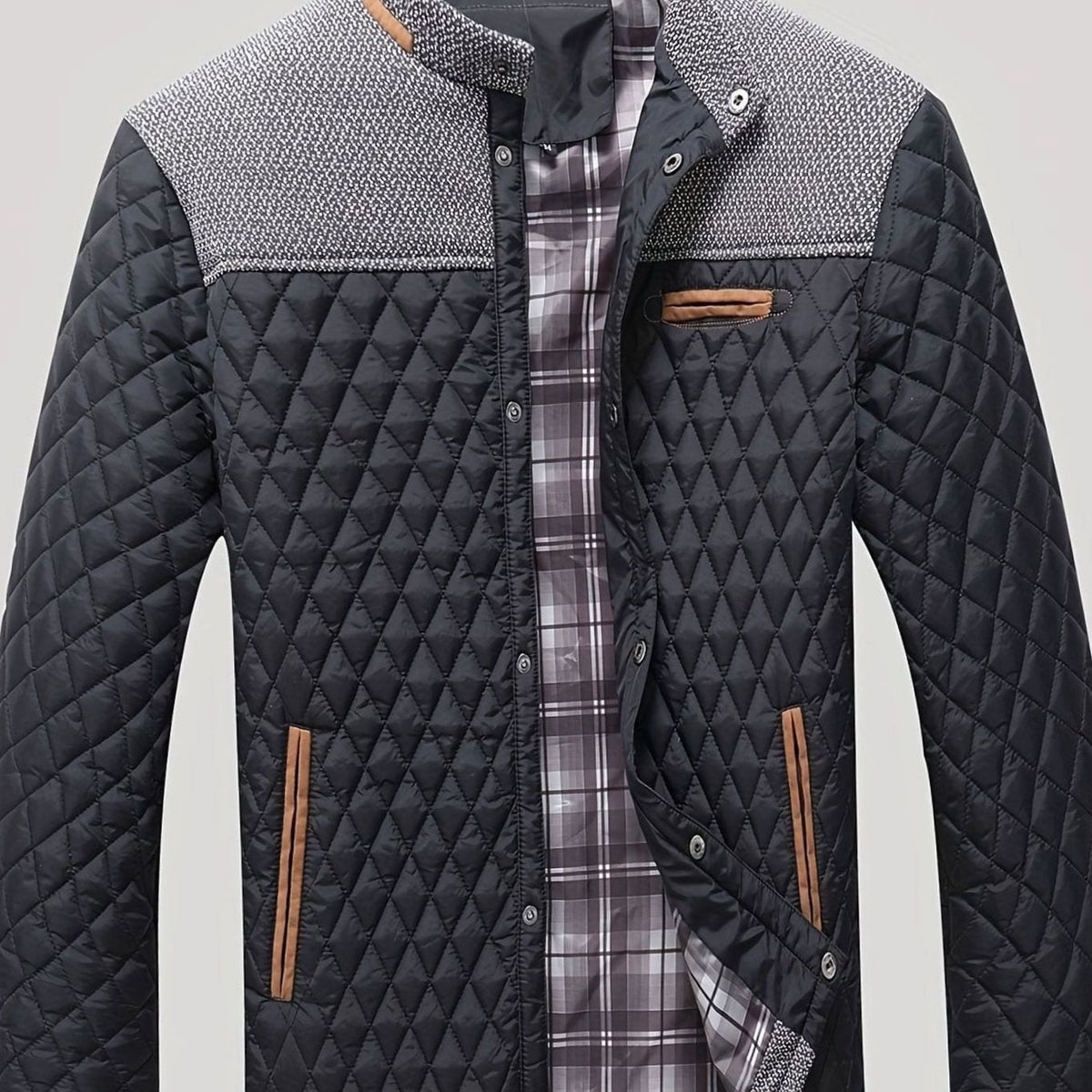 Elijah | Men's Quilted Stand-Collar Lightweight Zip Jacket