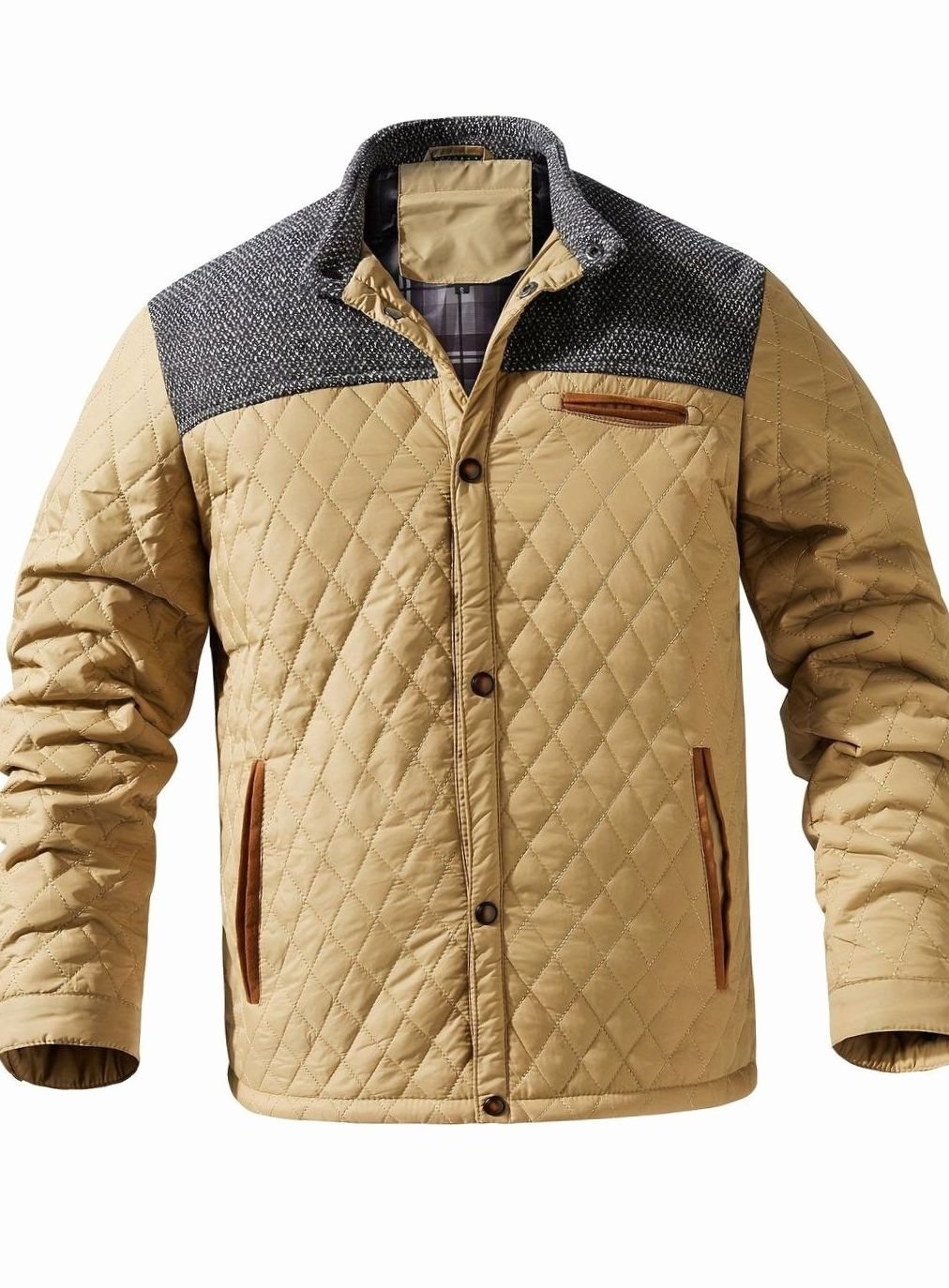 Elijah | Men's Quilted Stand-Collar Snap-Front Insulated Jacket