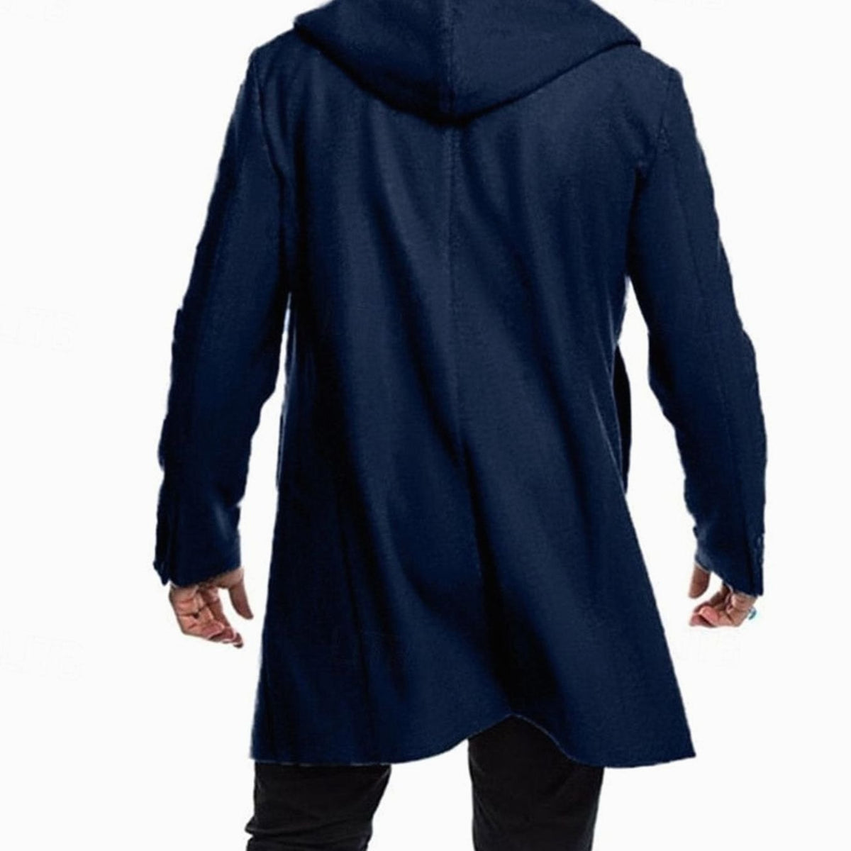 Elijah | Men's Wool Hooded Toggle-Closure Long Overcoat