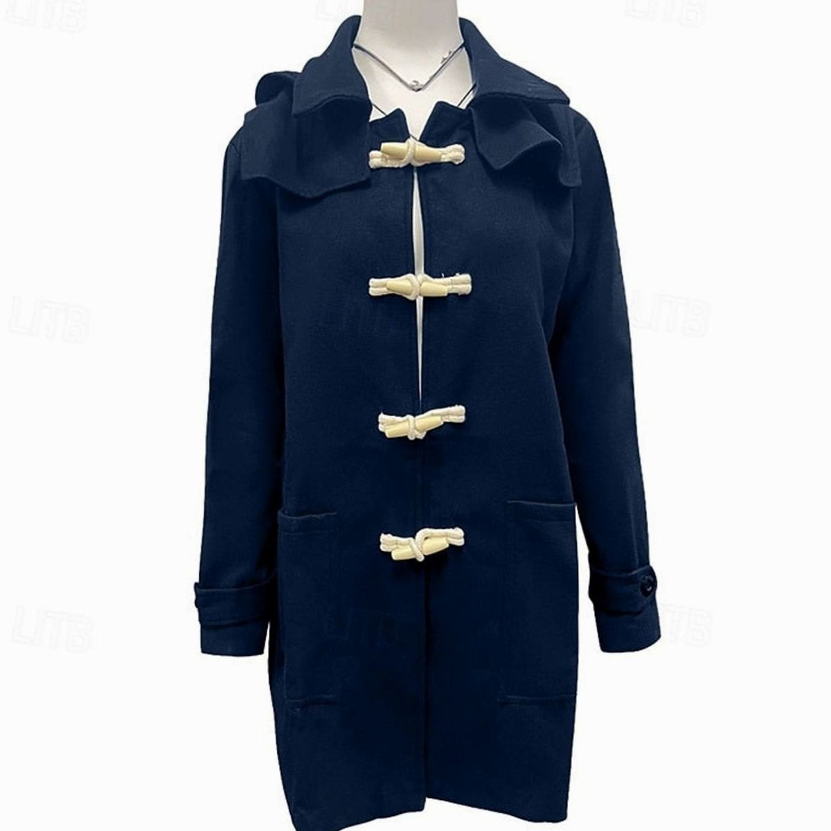 Elijah | Men's Wool Hooded Toggle-Closure Long Overcoat