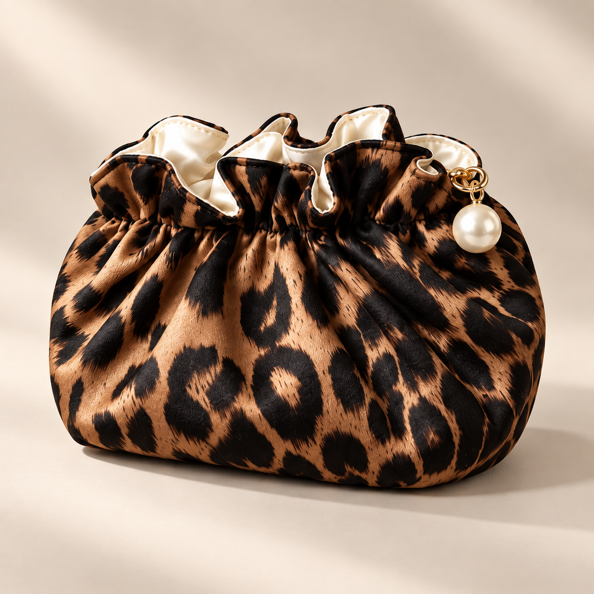 Emersyn | Women's Pouch Bag with Ruffles and Charm