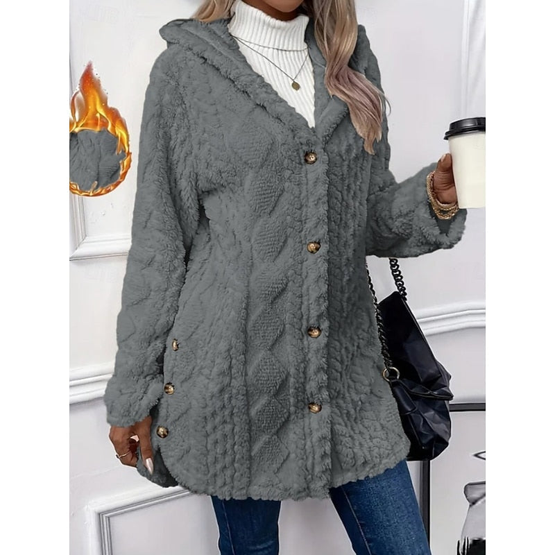 Emma | Women's Jacket with Hood and Textured Surface