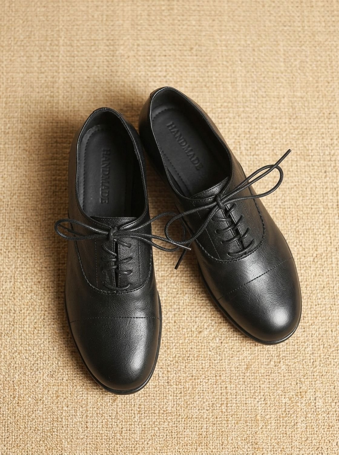 Emma | Women's Leather Lace-Up Cap Toe Oxford Flat Shoes