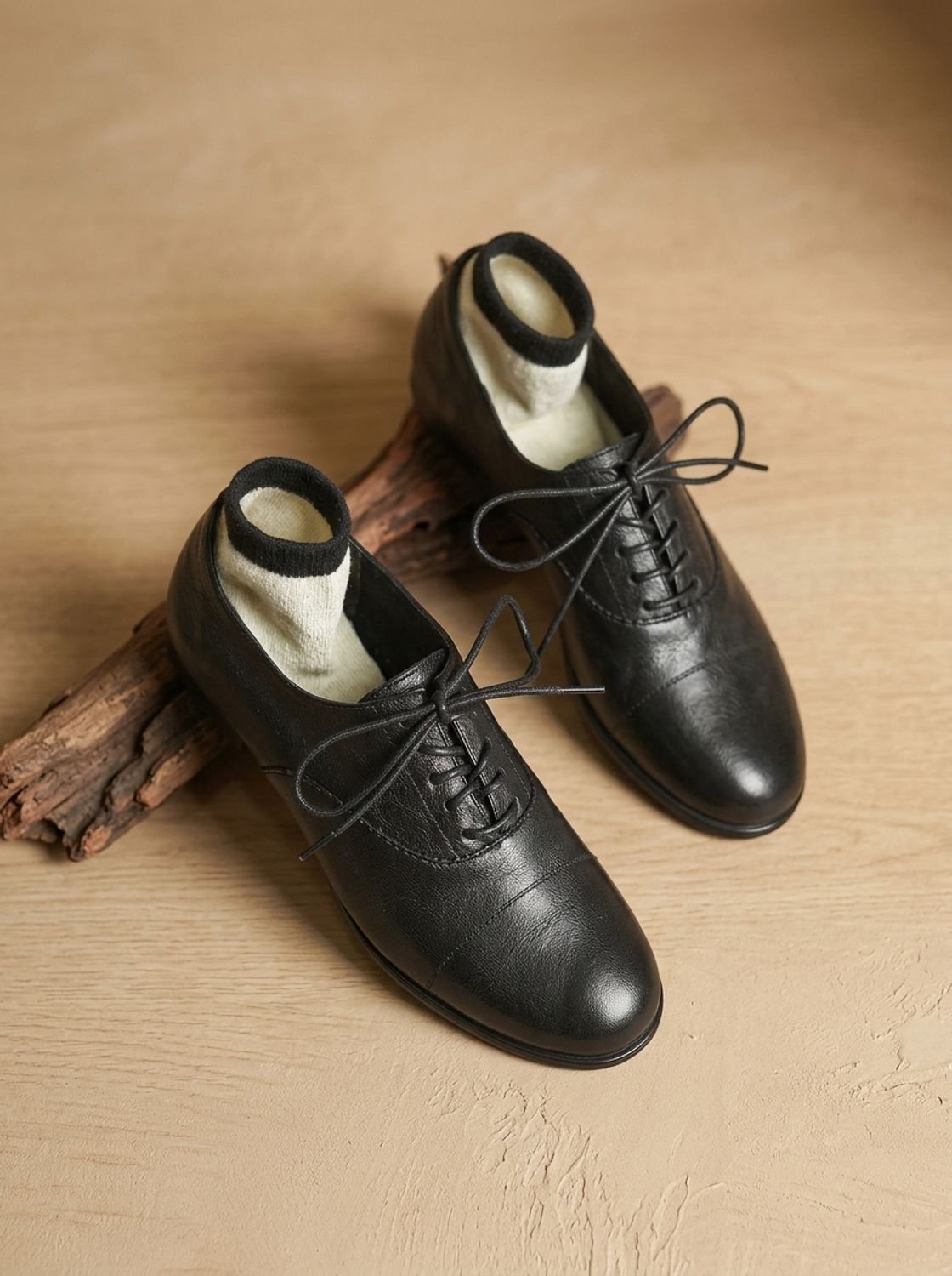 Emma | Women's Leather Lace-Up Cap Toe Oxford Flat Shoes