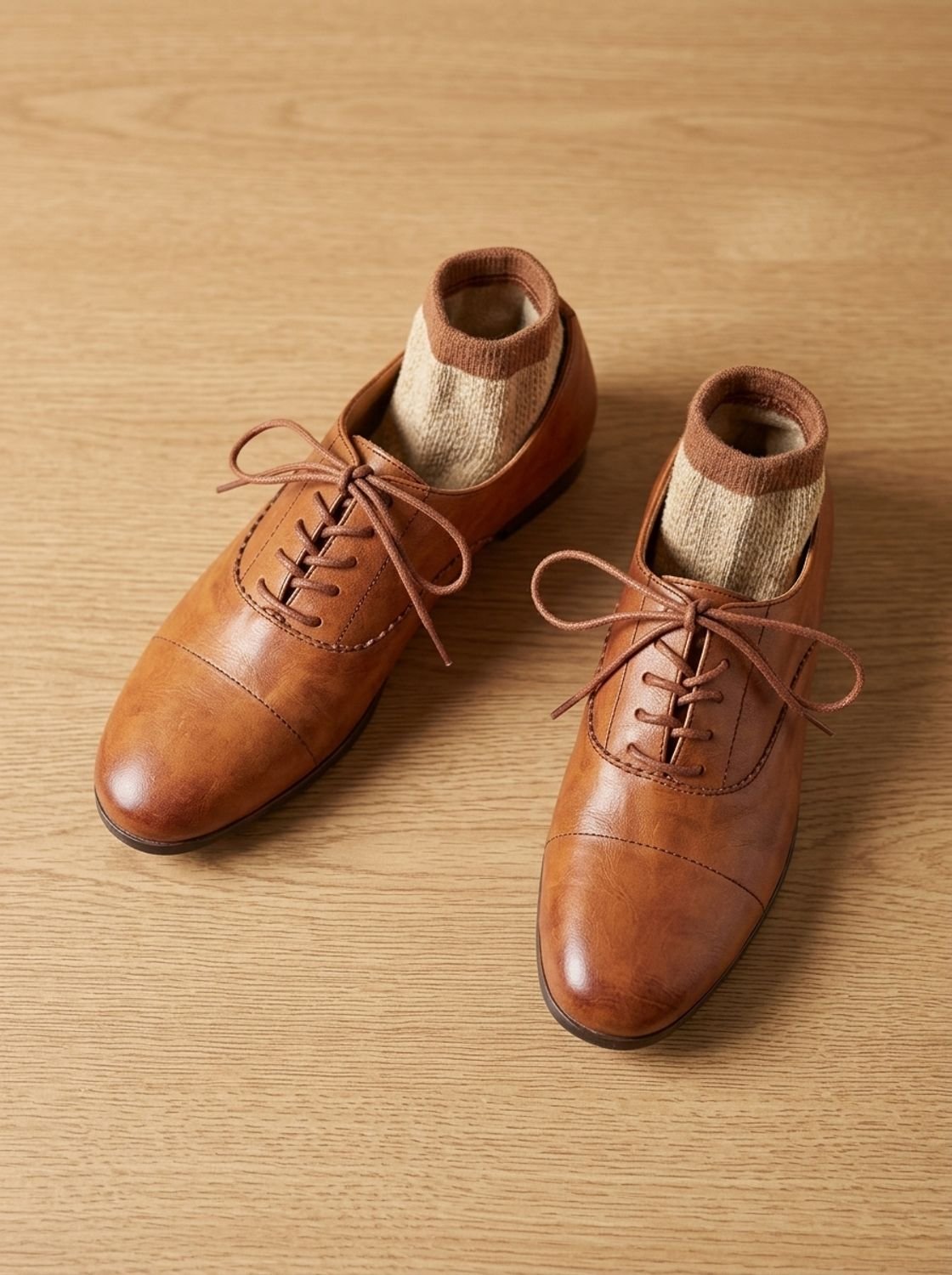 Emma | Women's Leather Lace-Up Cap Toe Oxford Flat Shoes