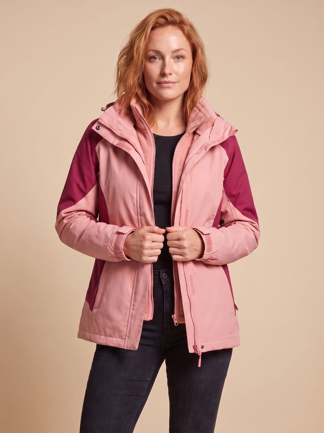 Evelyn | Women's 2-in-1 Hooded Softshell Fleece Outdoor Jacket
