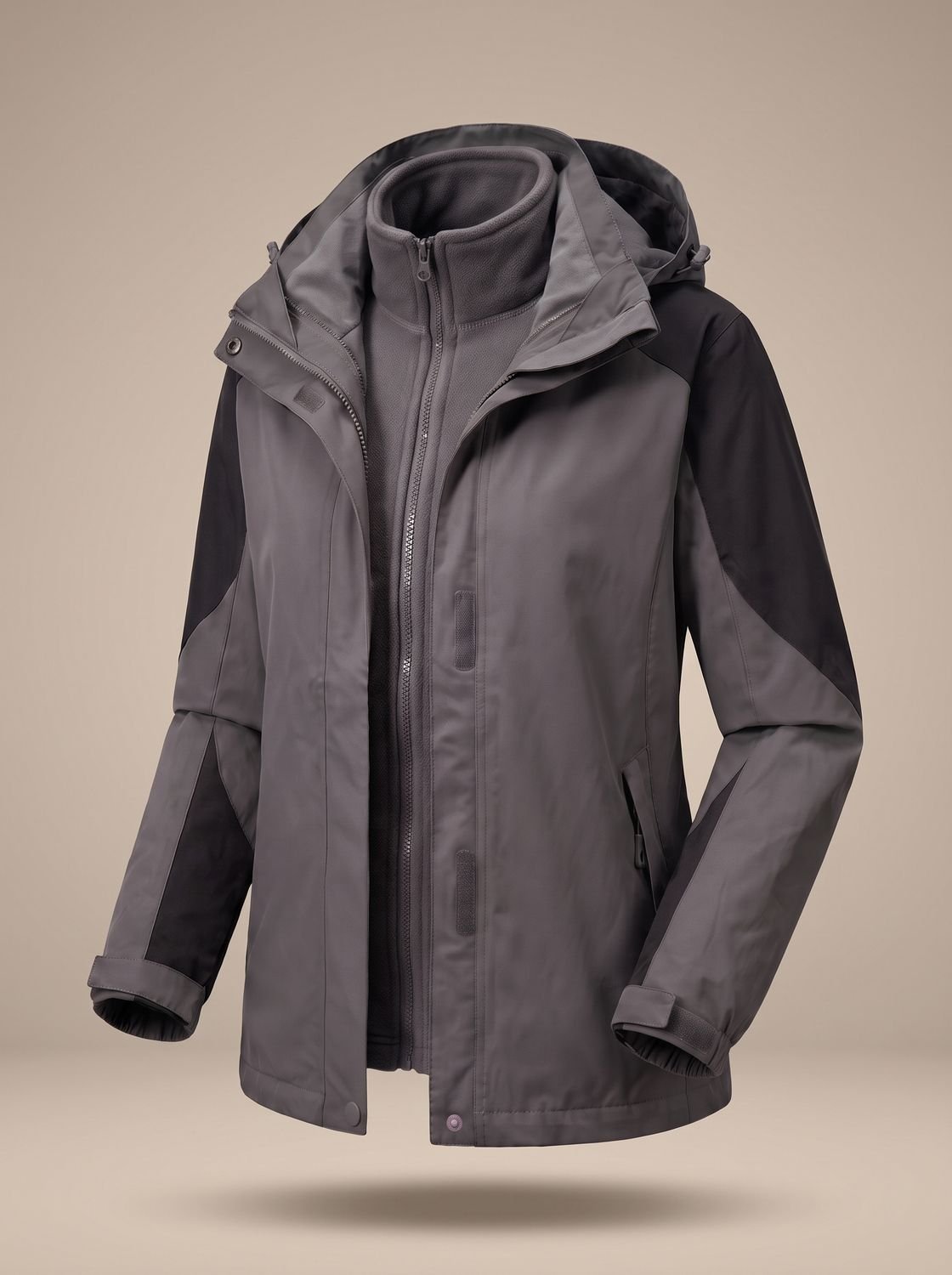 Evelyn | Women's 2-in-1 Hooded Softshell Fleece Outdoor Jacket
