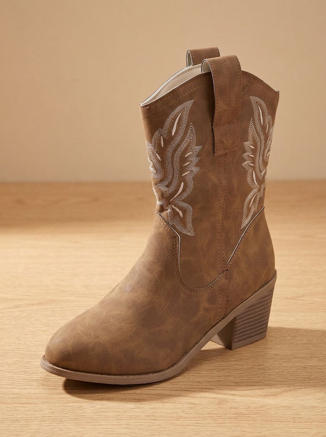 Evelyn | Women's Embroidered Western Cowboy Mid-Calf Block Heel Boots