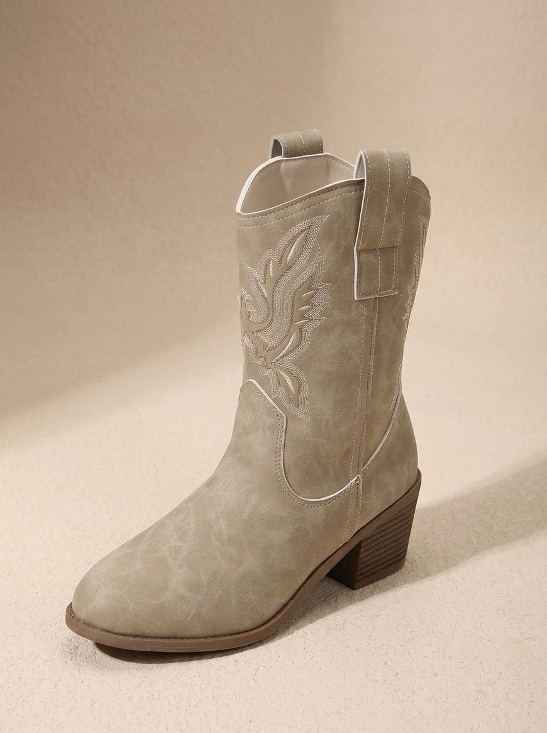 Evelyn | Women's Embroidered Western Cowboy Mid-Calf Block Heel Boots