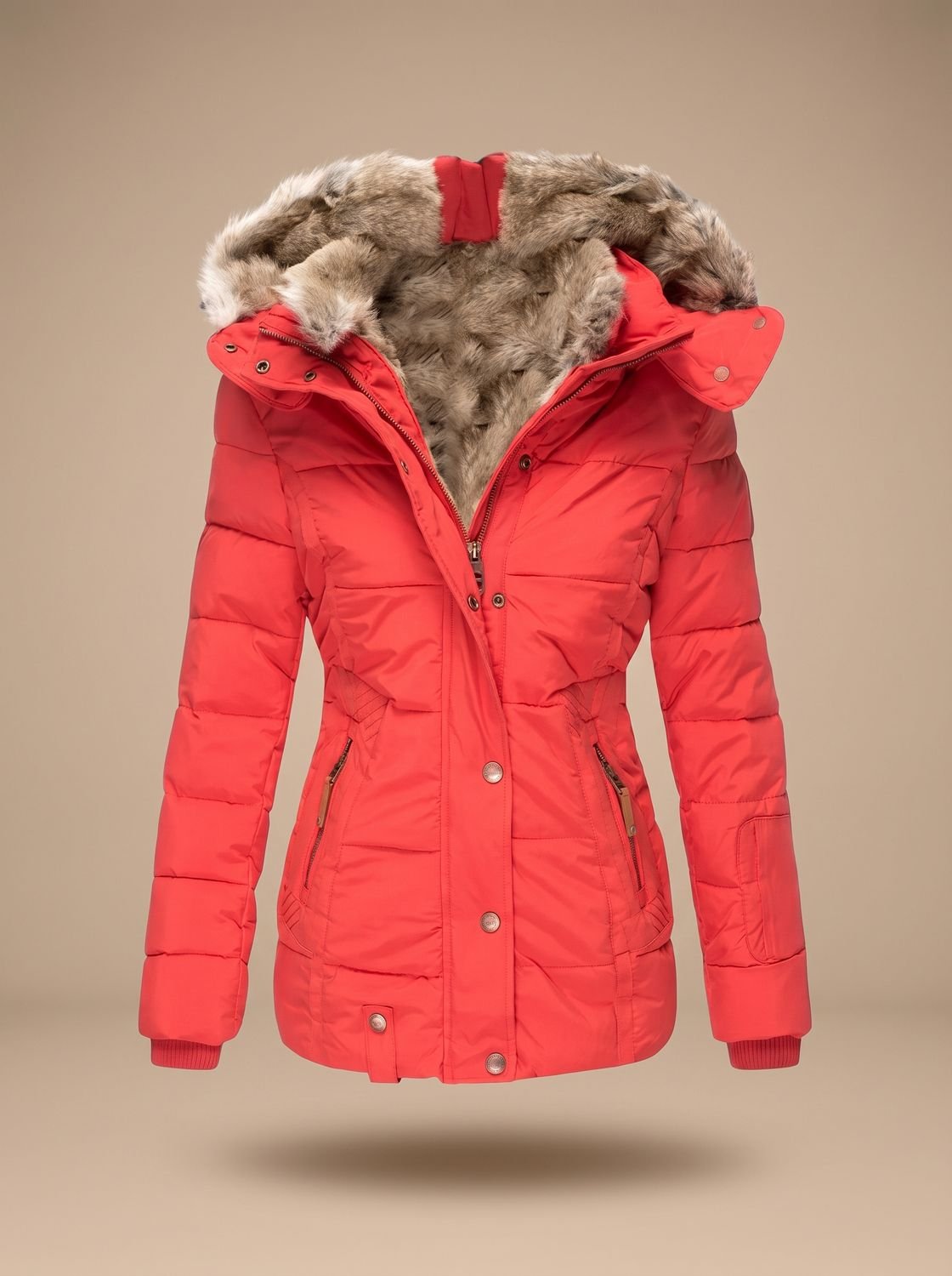 Evelyn | Women's Faux-Fur Hooded Quilted Puffer Winter Coat