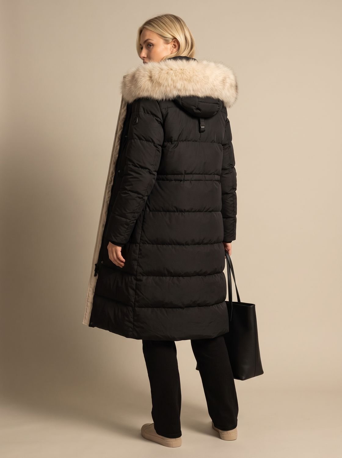 Evelyn | Women's Luxury Long Puffer Parka Fur-Hood Winter Coat