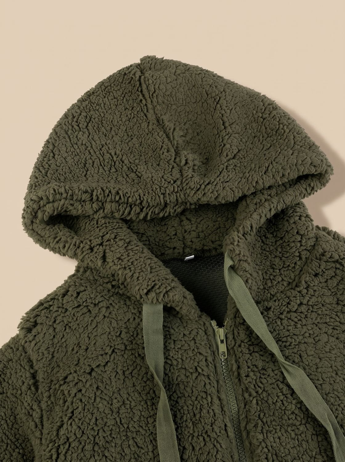 Evelyn | Women's Oversized Hooded Teddy Fleece Zip-Up Coat