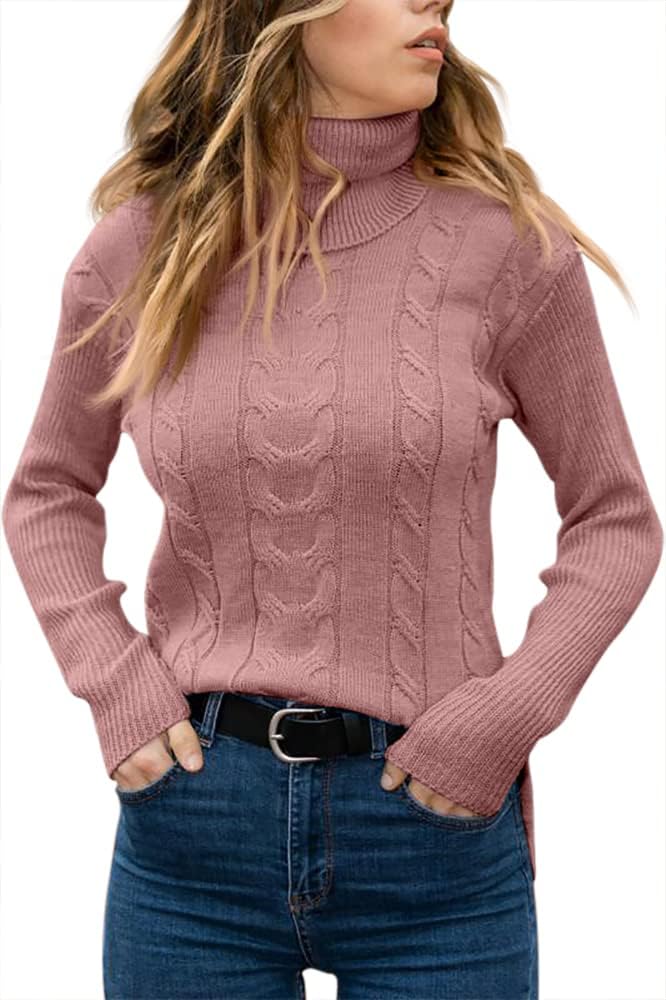 Evelyn | Women's Sweater with Turtleneck and Cable Knit