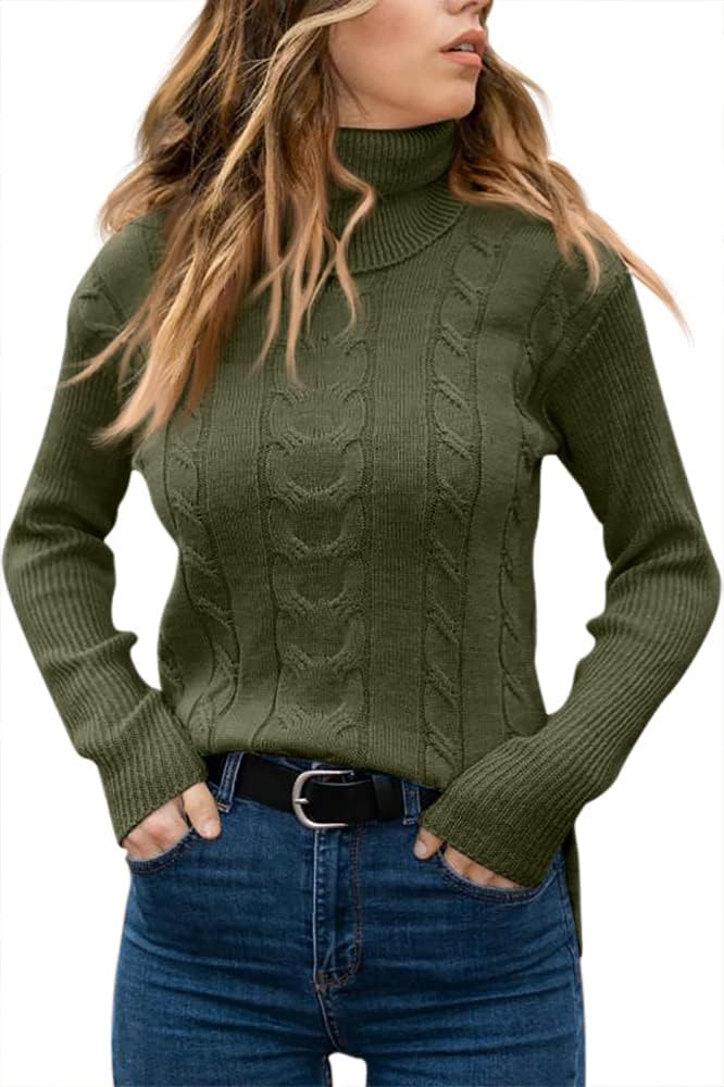 Evelyn | Women's Sweater with Turtleneck and Cable Knit