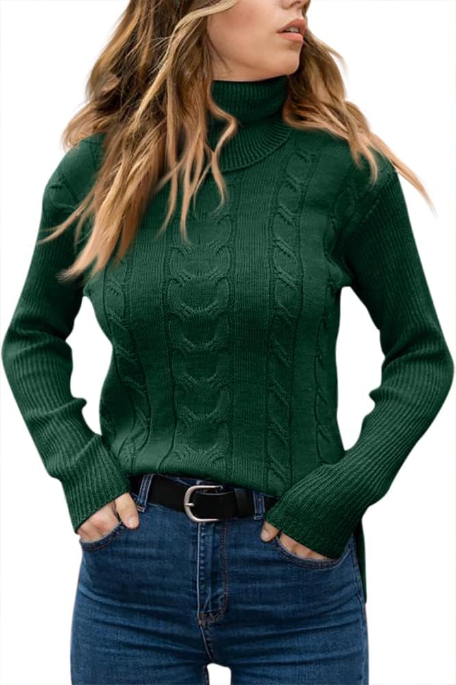 Evelyn | Women's Sweater with Turtleneck and Cable Knit