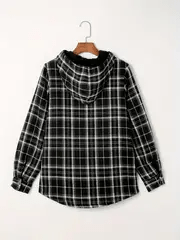 Everlee | Women's Plaid Sherpa Collar Button Down Shacket