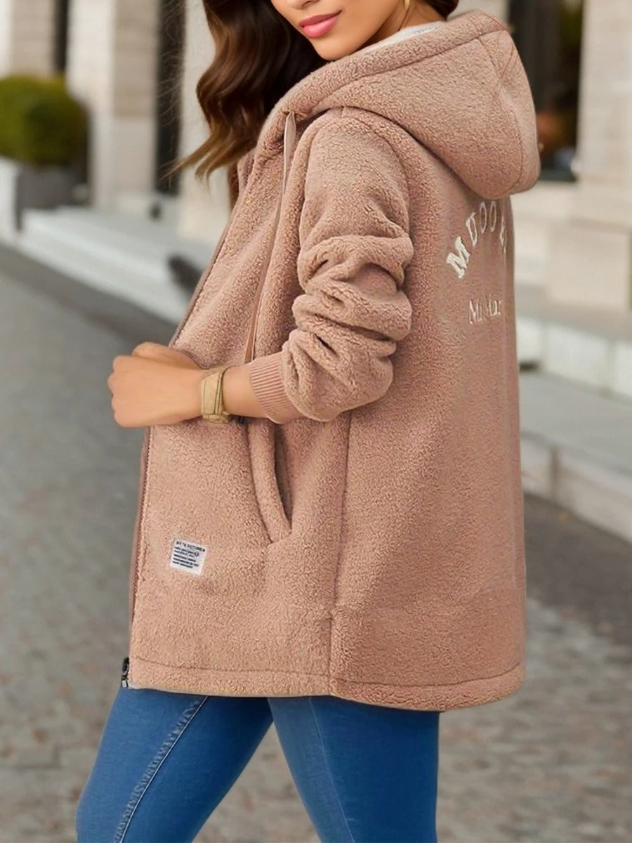 Fenella | Women's Hooded Longline Teddy Coat