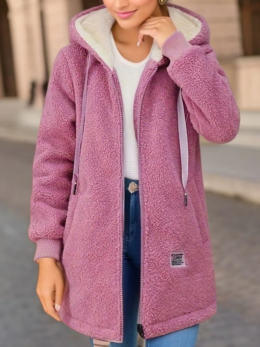 Fenella | Women's Hooded Longline Teddy Coat