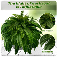 Artificial Boston Fern Plant For Outdoor Use UV Resistant Lifelike