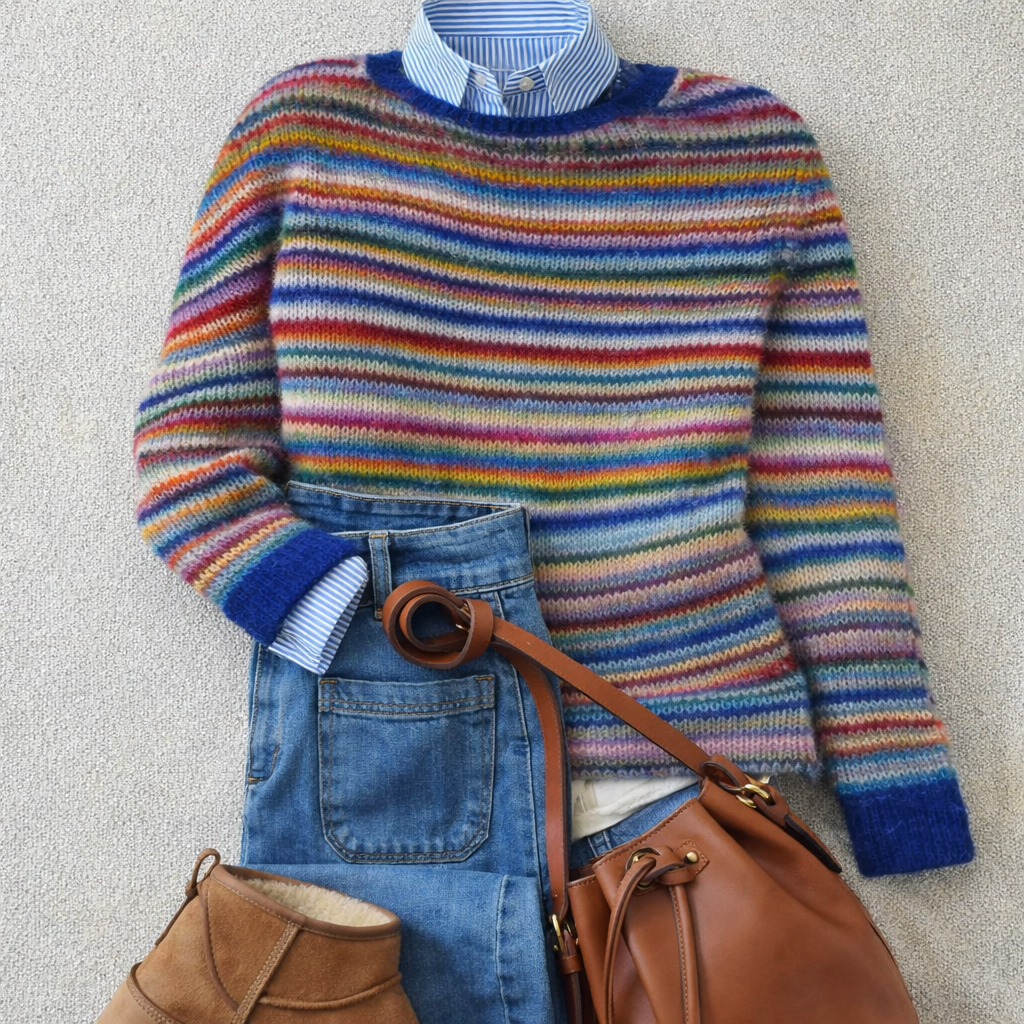 Freya | Women's Nordic Striped Crew Neck Sweater