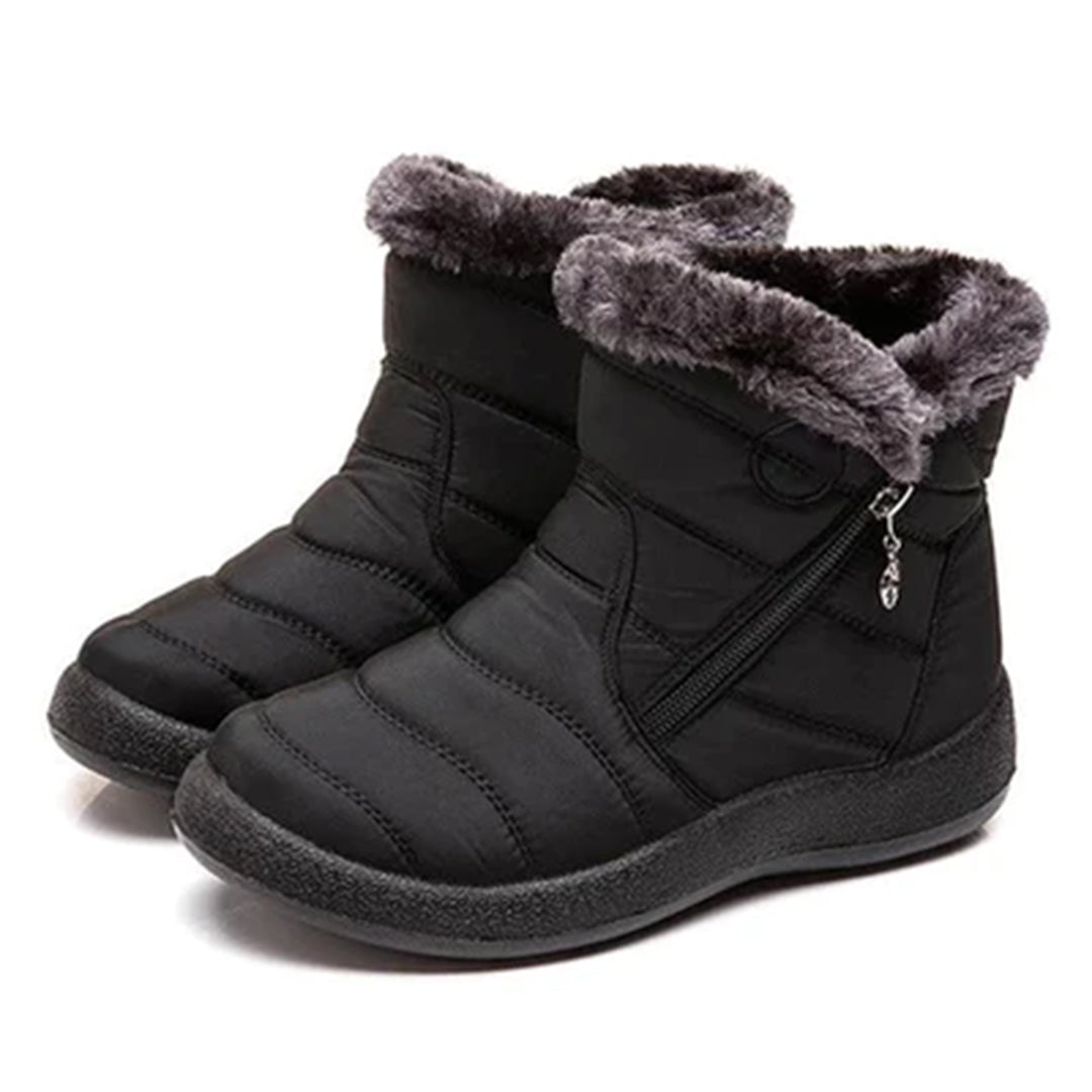 Genevieve | Women's Fur Trim Zip Ankle Snow Boots