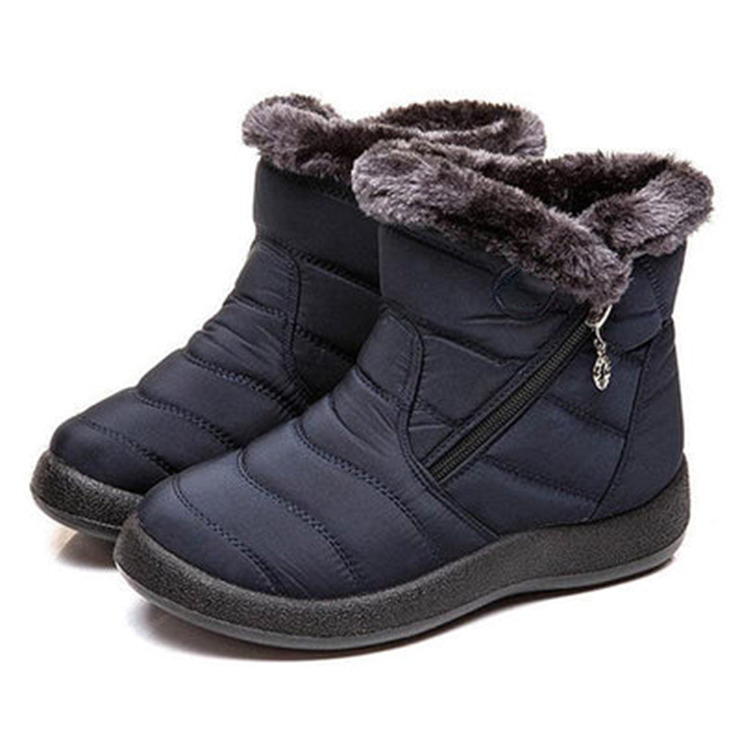 Genevieve | Women's Fur Trim Zip Ankle Snow Boots