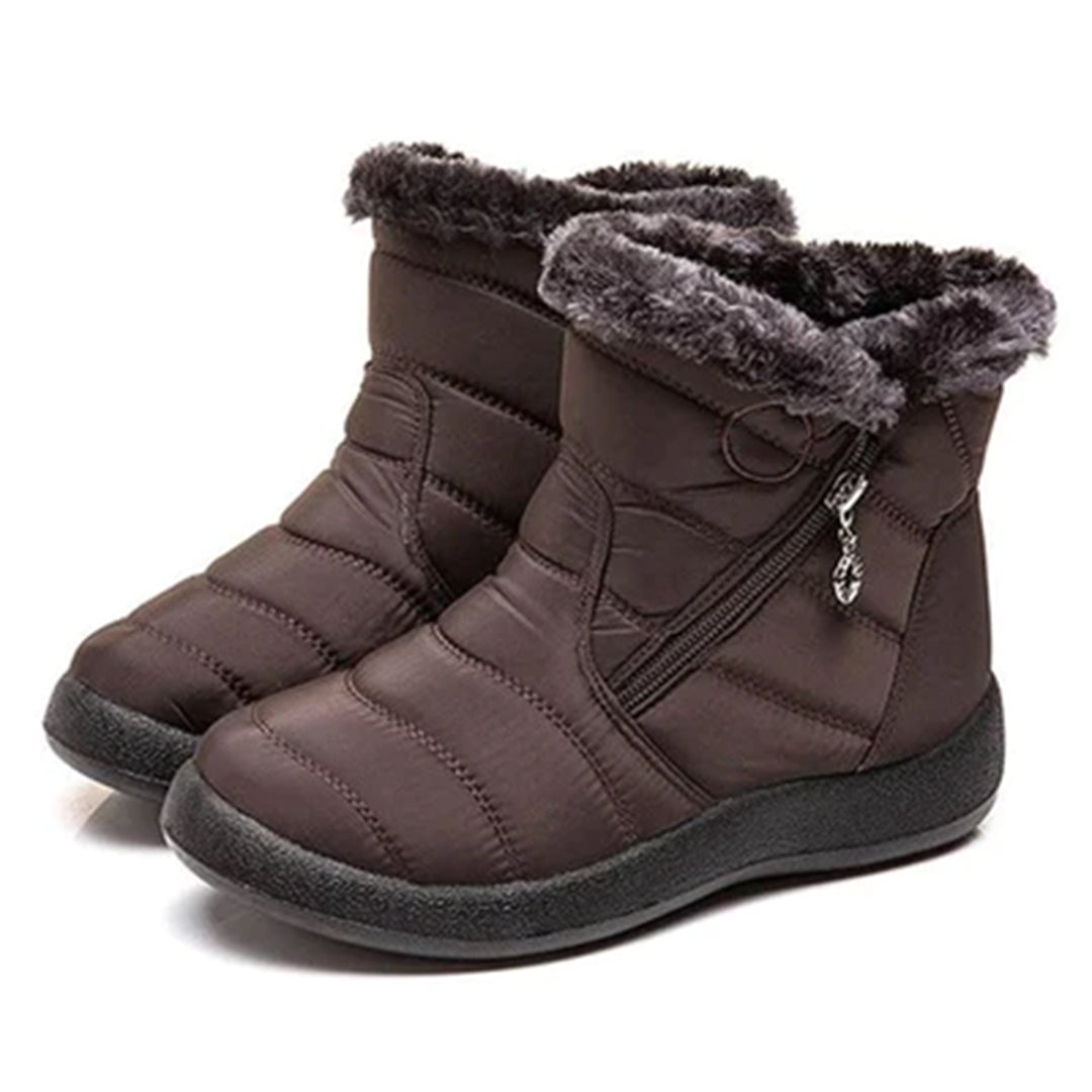 Genevieve | Women's Fur Trim Zip Ankle Snow Boots