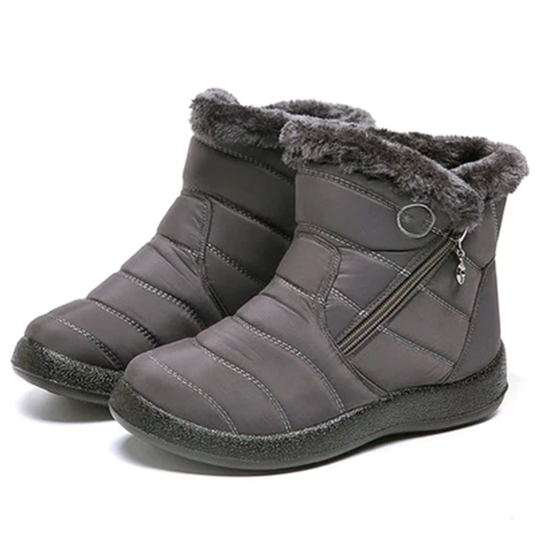 Genevieve | Women's Fur Trim Zip Ankle Snow Boots