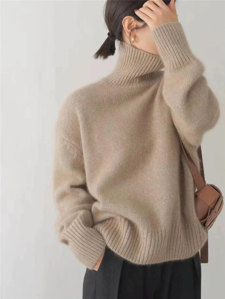 Genevieve | Women's Oversized Turtleneck Sweater
