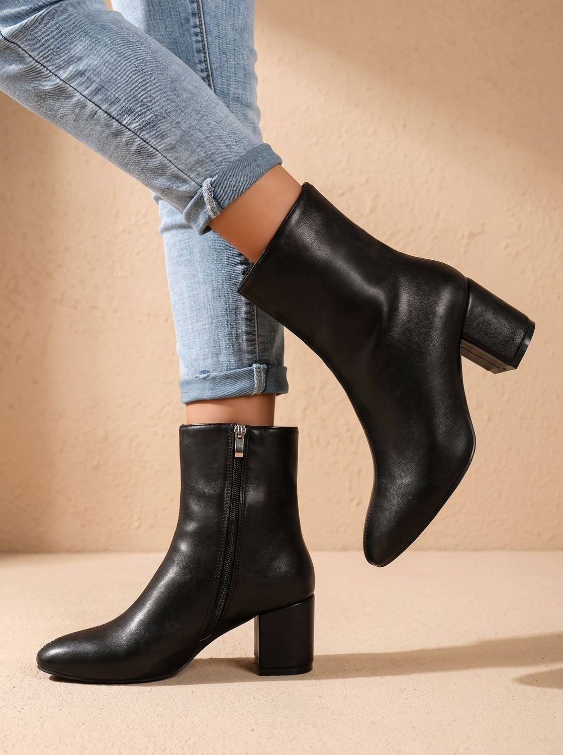 Grace | Women's Pointed-Toe Block-Heel Side-Zip Ankle Boots