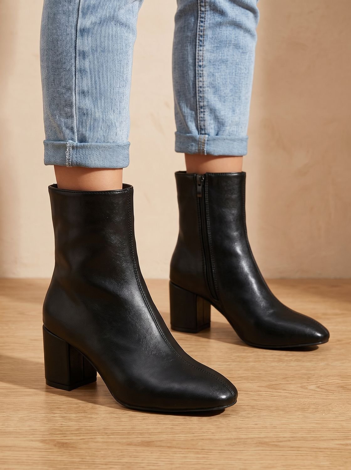 Grace | Women's Pointed-Toe Block-Heel Side-Zip Ankle Boots