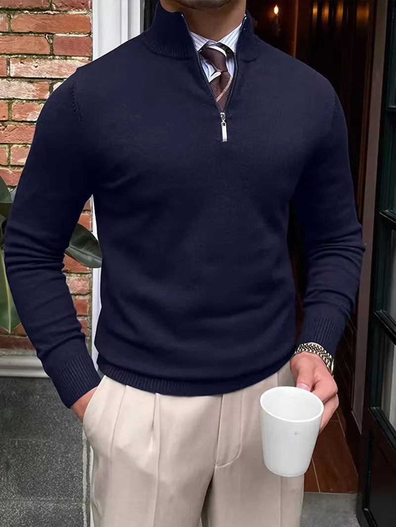 Griffin | Men's Half-Zip Mock Neck Long Sleeve Sweater