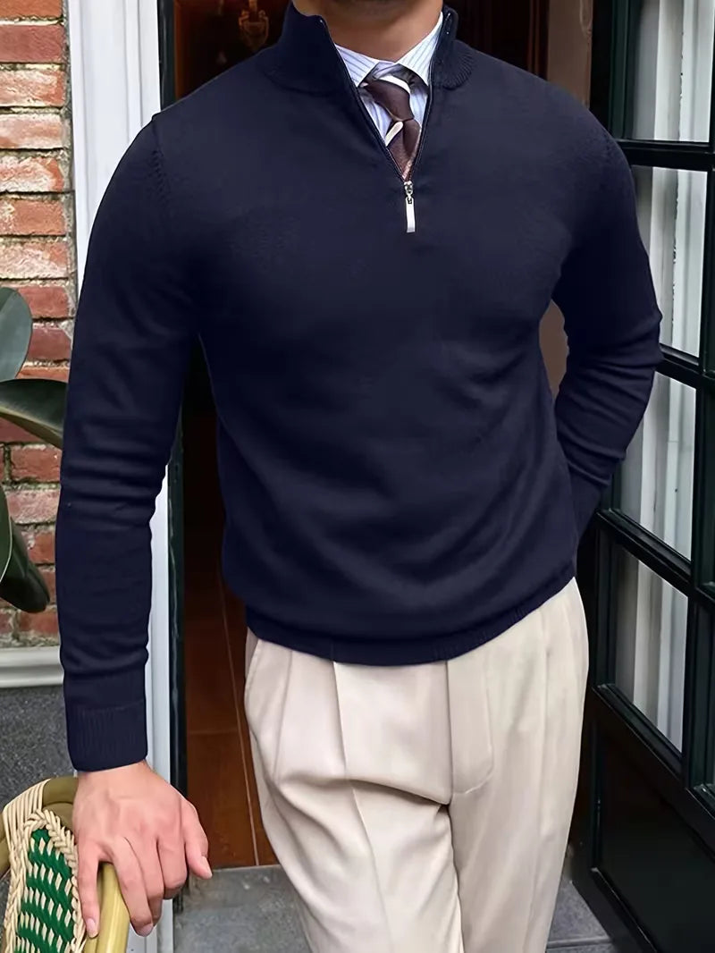 Griffin | Men's Half-Zip Mock Neck Long Sleeve Sweater