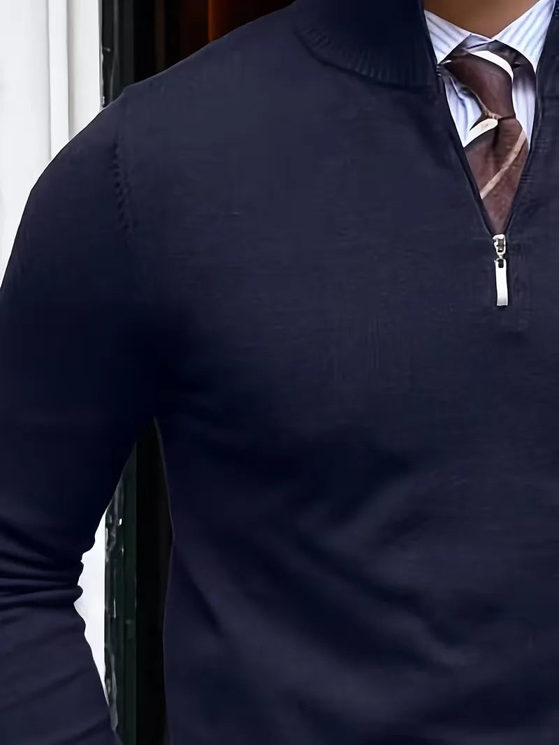 Griffin | Men's Half-Zip Mock Neck Long Sleeve Sweater