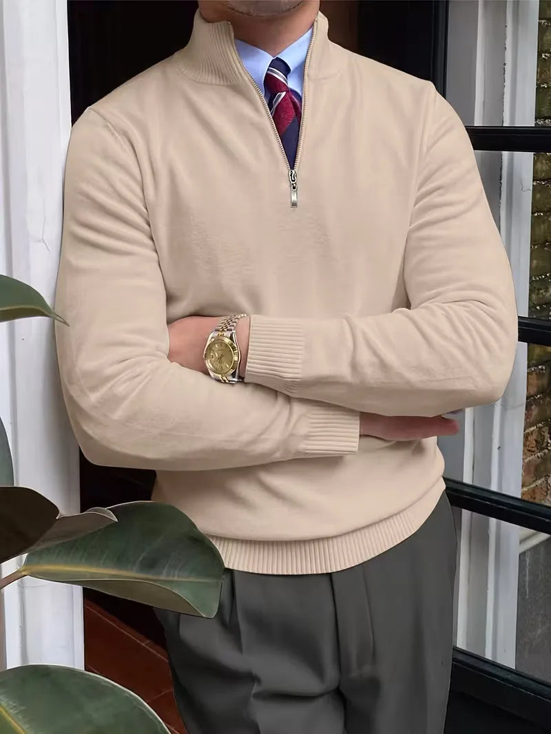 Griffin | Men's Half-Zip Mock Neck Long Sleeve Sweater