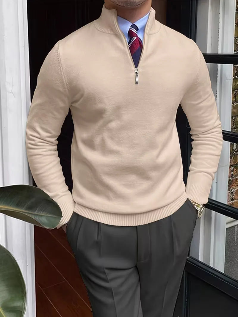 Griffin | Men's Half-Zip Mock Neck Long Sleeve Sweater