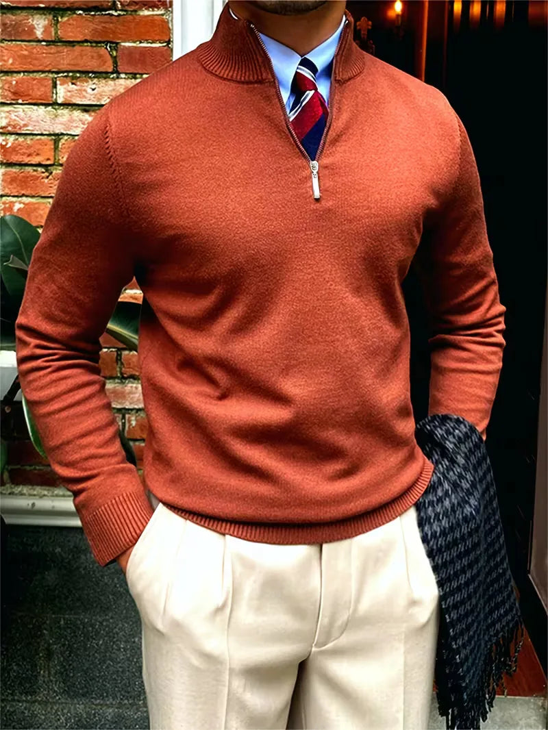 Griffin | Men's Half-Zip Mock Neck Long Sleeve Sweater