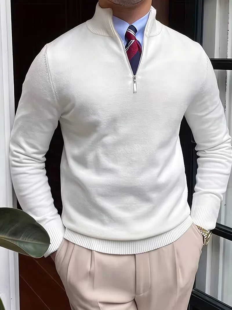 Griffin | Men's Half-Zip Mock Neck Long Sleeve Sweater