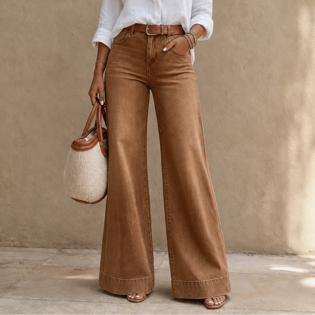 Hannah | Women's Pants with High-Rise and Wide-Leg Fit